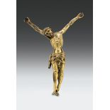 Figura di Cristo morto in bronzo fuso, cesellato e dorato, arte tedesca o fiamminga XV secolo, cm