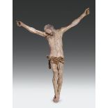 Figura di Cristo crocifisso in legno policromo, scultore rinascimentale attivo in Veneto nel XVI