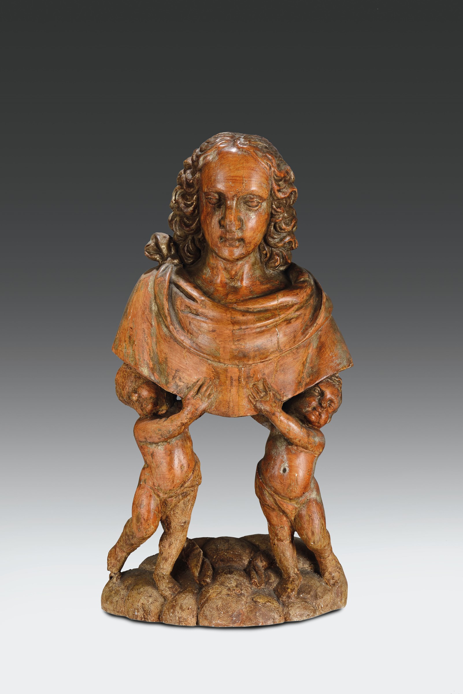 Coppia di busti in legno scolpito, scultore barocco italiano del XVII secolo, altezza cm 68, Le - Image 2 of 2