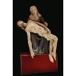 A polychrome wood Piety Group, Renaissance sculptor working in Veneto between the 15th and the