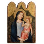 Scuola toscana, probabile XIX secolo, fondo oro raffigurante Madonna con Bambino olio su tavola