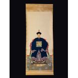 Four paintings on paper depicting Emperors, China, Qing Dynasty, 19th century cm 145x68, cm