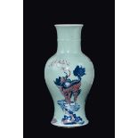 A Celadon porcelain vase with Pho dogs, China, Qing Dynasty, 19th century apocryphal Chenghua mark