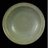 A Celadon craquelé porcelain dish, China, Ming Dynasty, 16th century diam cm 37
