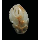 A white and russet jade carving of Buddha's hand, China, Qing Dynasty, 18th century h cm 7