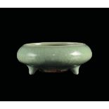 A Celadon porcelain tripod censer, China, Ming Dynasty, 17th century cm 12,5