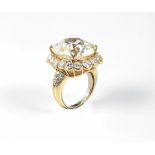 A cushion old - cut diamond weighing 29,28 carats. "Van Cleef & Arpels N.Y. 41427". R.A.G report