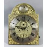 An 18th Century longcase clock movement by William Dowell Swan of Margate, the 12ins arched brass