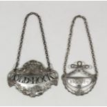 A George III silver wine label of pierced goblet and festoon pattern and engraved for "Brandy", 2ins