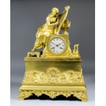 An early 19th Century ormolu cased mantel clock by S. Marti & Cie, No. 1776 48, the 3ins diameter