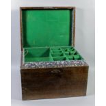 A Victorian oak two-handled plate box, the interior with one fitted tray, 19ins wide x 15.25ins deep