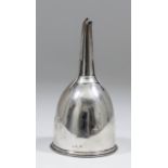 A Georgian plain silver wine funnel with reeded mounts, 6ins high, possibly by J.S., Edinburgh (