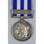 A Victoria 1882-1889 Egypt Medal bearing "Suakin 1885" clasp, to "Private J. Pelham, M.S. Corps"