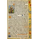 An early 16th Century French (Paris) leaf from a book of "Hours", printed by Gilles Hardouyn (The