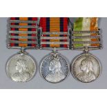 Three Victoria Queens South Africa Medals to "Private F. Cleverley, 2nd Wiltshire Regiment", bearing