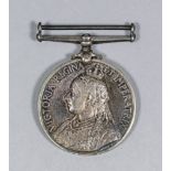 A Victoria China War Medal dated 1900 to " 268696 E.R.A. 3 C.L. A. Barker, H.M.S. Dido"
