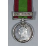 A Victoria Afghanistan Medal dated 1878,79,80 bearing "Ali-Musjid" clasp, to "Gunner George Barnham,