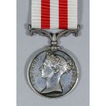 A Victoria Indian Mutiny Medal dated 1857 - 1858 (no clasp), to "Isaac Hiscock, 9th Lancers"