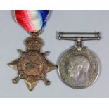 A pair of George V First World War 1914 Star and British War Medal to "Artificer Engineer A. Barker,
