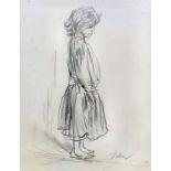 *** Attributed to Augustus Edwin John (1878-1961) - Pencil sketch - Standing figure of Casper Johns,