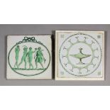 An 18th Century English Sadler & Green transfer printed Delft tile of "The Four Seasons", and