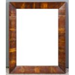 A mahogany framed rectangular wall mirror with deep frame inset with plain mirror plate, 25.5ins x