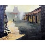 ***Girish K. Aannavar (20th Century) - Oil painting - "Kashmir Village", 23.5ins x 29.5ins, signed