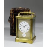 A late 19th Century French carriage clock by M. Drugeon of Paris, No. 8602, the 2.25ins diameter