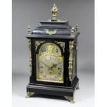 A late 19th Century ebonised and gilt brass mounted mantel clock by Winterhalder & Hofmeier, the