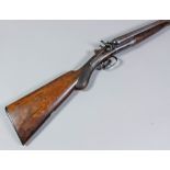 A 12 bore side by side hammer action shotgun by A. Bates of Canterbury, Serial No. 7959, with