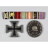 A German Imperial World War I Iron Cross First Class with original attachment pinned to back, an