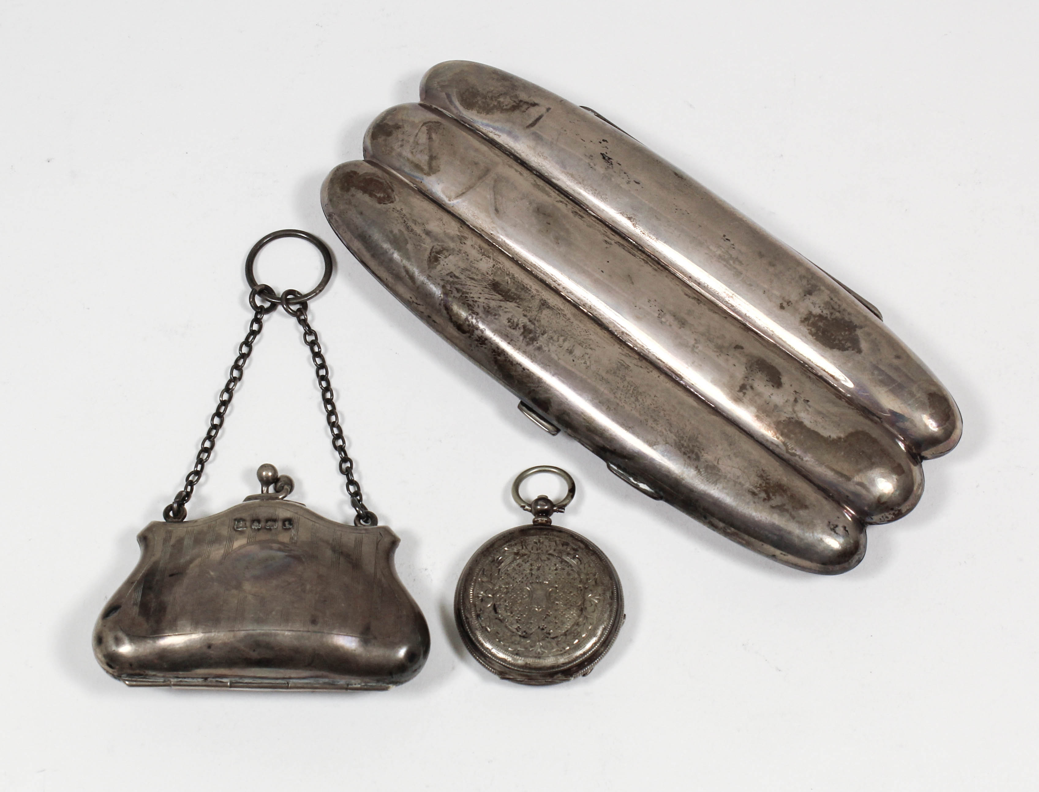 An Edward VII plain silver triple cigar case, 6.75ins x 3ins, by A. & J. Zimmerman Ltd, Birmingham