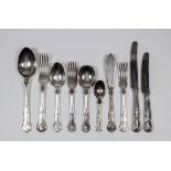 A plated Kings pattern table service (for eight place settings), comprising - table spoons (four