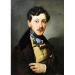 A. Cippiani (?) (19th Century School) - Oil painting - Shoulder length portrait of a gentleman