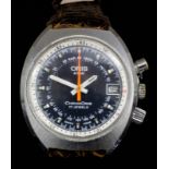 A gentleman's Oris "Star" "Chronoris" seven jewelled wristwatch with black dial, contained in