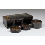 Four pieces of late 19th/early 20th Century tortoise-shell, comprising - rectangular box, 7ins