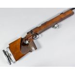 A good quality .22 LR target rifle by Anshutz, Serial No. 92391, with bolt action and heavy blued