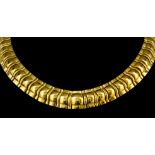 A 1990's Piaget 18ct gold collar necklace of wave link design, 380mm overall (gross weight 142