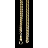 A modern gold coloured metal rope twist pattern longard, 1360mm overall (gross weight 37 grammes)