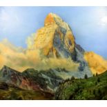 *** Hans Dobler (20th Century) - Oil painting - View of the Matterhorn, canvas 30ins x 34ins, signed