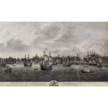 Joseph Wood (1720-1764) - Engraving - "The South East View of the City of London", inscribed to "The