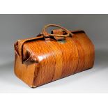 A Falk & Co of New South Wales "Top Grain Hide" "Gladstone" bag with English Cheney lock, 20.5ins