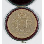 An 1898 French bronze medal commemorating the 24th Fete Federale at St. Etienne, 29th/30th May 1898,