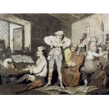 After Thomas Rowlandson (1756-1827) - Two coloured aquatints - "An Italian Family" - Group of