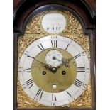 A late 18th Century mahogany longcase clock by Henry Goddard of Dover, the 12ins arched brass dial