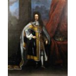 English School (17th Century) - Oil painting - Full length portrait of William III, canvas 32.
