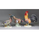 Three Goebel pottery figures of birds - "Pheasant", 10.25ins high, "Mallard", 7ins high and "