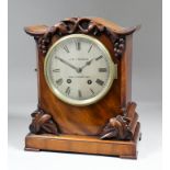 A Victorian mahogany cased mantel clock by J.B. Thomas of Southampton, the 5.5ins diameter
