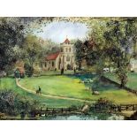 S.J. (Toby) Nash (1891-1960) - Pen, ink and watercolour - Country church view, thought to be of