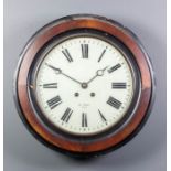 A 19th Century French dial wall clock by Henri Marc of Paris, the 12.75ins diameter glass dial